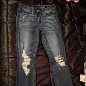 American Eagle Distressed Jeans - Dark Blue